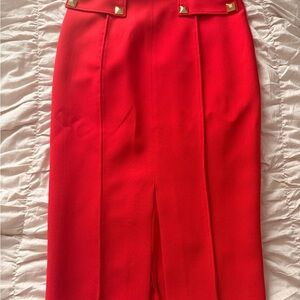 Elisabetta Franchi Stud Embellished Midi Pencil Skirt × 1 of 1
IT42 / Red